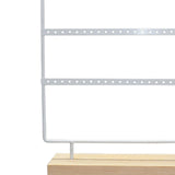 Maxbell Earring Organizer Metal with Holes Ear Studs Holder for Dresser Vanity Shops white