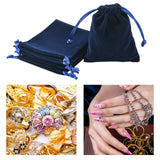 10 Pieces Velvet Drawstring Bags Gift Bags for Gift Packaging Wedding Favors Dark Blue