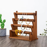 Maxbell Jewelry Storage Organizer Wooden Bracelet Holder for Showcase Tradeshow 4 Tier