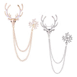 Maxbell 6xChristmas Reindeer Brooch Pin Anniversary Holiday Brooch Rhinestone Deer Pin gold