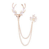 Maxbell 6xChristmas Reindeer Brooch Pin Anniversary Holiday Brooch Rhinestone Deer Pin gold