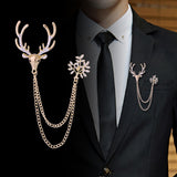 Maxbell 3xChristmas Reindeer Brooch Pin Anniversary Holiday Brooch Rhinestone Deer Pin gold