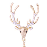 Maxbell 3xChristmas Reindeer Brooch Pin Anniversary Holiday Brooch Rhinestone Deer Pin gold