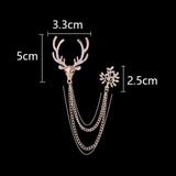 Maxbell 4xChristmas Reindeer Brooch Pin Anniversary Holiday Brooch Rhinestone Deer Pin gold