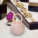 Maxbell Portable Jewelry Storage Box Jewelry Organizer for Trinket Necklace Bracelet Pink