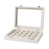 Velvet Jewelry Box Jewelry Storage Box Elegant Rings Earrings Organizer Tray 24grids