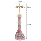 Princess Dress Mannequin Jewelry Display Stand Rack for Apartment Girls 12cmx38cm