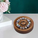 Wooden Jewelry Display Tray Retail Bracelet Bangle Display Tray Holder Stand Round