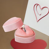 Maxbell Heart Shape Ring Bearer Box Gift Box Jewelry Storage Box Durable Ring Holder Pink