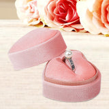 Maxbell Heart Shape Ring Bearer Box Gift Box Jewelry Storage Box Durable Ring Holder Pink