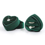 Maxbell Heart Shape Ring Bearer Box Gift Box Jewelry Storage Box Durable Ring Holder Green