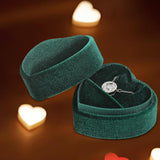 Maxbell Heart Shape Ring Bearer Box Gift Box Jewelry Storage Box Durable Ring Holder Green