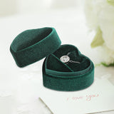 Maxbell Heart Shape Ring Bearer Box Gift Box Jewelry Storage Box Durable Ring Holder Green