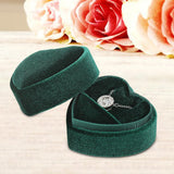 Maxbell Heart Shape Ring Bearer Box Gift Box Jewelry Storage Box Durable Ring Holder Green