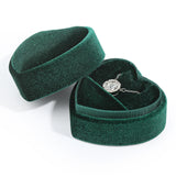 Maxbell Heart Shape Ring Bearer Box Gift Box Jewelry Storage Box Durable Ring Holder Green