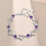 Bracelet for Women Couple Bracelet Link Chain Bracelet for Daughter Mom Wife Single Heart 17.2cm