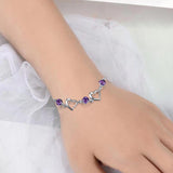 Bracelet for Women Couple Bracelet Link Chain Bracelet for Daughter Mom Wife Single Heart 17.2cm