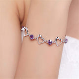 Bracelet for Women Couple Bracelet Link Chain Bracelet for Daughter Mom Wife Single Heart 17.2cm