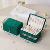 Maxbell Jewelry Storage Box Chic Jewelry Organizer Display for Pendant Earrings Stud Green