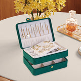 Maxbell Jewelry Storage Box Chic Jewelry Organizer Display for Pendant Earrings Stud Green