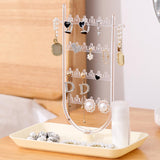 Maxbell Earrings Organizer Earring Holder Stand Ear Studs Rack Jewelry Display Stand Clear