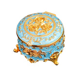 Maxbell Small Jewelry Box Portable Tabletop Jewelry Case for Earrings Rings Pendants Blue