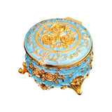Maxbell Small Jewelry Box Portable Tabletop Jewelry Case for Earrings Rings Pendants Blue
