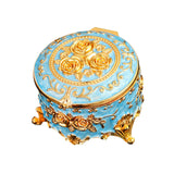 Maxbell Small Jewelry Box Portable Tabletop Jewelry Case for Earrings Rings Pendants Blue