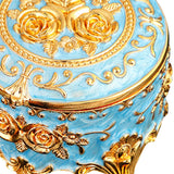 Maxbell Small Jewelry Box Portable Tabletop Jewelry Case for Earrings Rings Pendants Blue