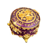 Maxbell Small Jewelry Box Portable Tabletop Jewelry Case for Earrings Rings Pendants Purple