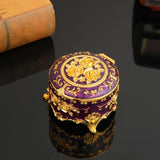 Maxbell Small Jewelry Box Portable Tabletop Jewelry Case for Earrings Rings Pendants Purple