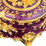 Maxbell Small Jewelry Box Portable Tabletop Jewelry Case for Earrings Rings Pendants Purple