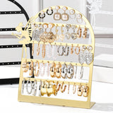 Maxbell Earring Display Stand Jewelry Storage Rack Ear Stud Holder for Tabletop Home Golden