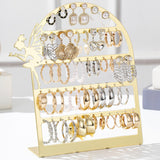Maxbell Earring Display Stand Jewelry Storage Rack Ear Stud Holder for Tabletop Home Golden