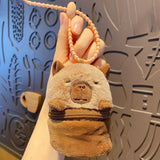 Maxbell 2xCapybara Pouch Purse Toy Bag Decor Keyring for Adults Kids Housewarming Gifts