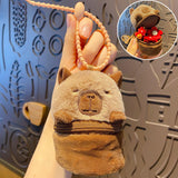 Maxbell 3xCapybara Pouch Purse Toy Bag Decor Keyring for Adults Kids Housewarming Gifts