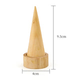 Cone Shaped Rings Holder Jewelry Holder for Retail Stores Countertop Selling wood color