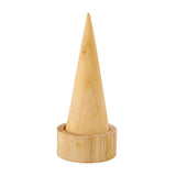 Cone Shaped Rings Holder Jewelry Holder for Retail Stores Countertop Selling wood color