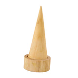 Cone Shaped Rings Holder Jewelry Holder for Retail Stores Countertop Selling wood color