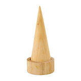 Cone Shaped Rings Holder Jewelry Holder for Retail Stores Countertop Selling wood color