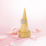 Cone Shaped Rings Holder Jewelry Holder for Retail Stores Countertop Selling wood color