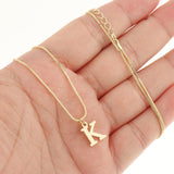 Alphabet Necklace Letter Pendant Necklace Personalized Charm Letter Necklace K and 5pcs Bracelets Gold