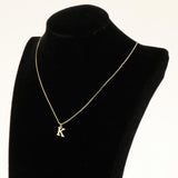 Alphabet Necklace Letter Pendant Necklace Personalized Charm Letter Necklace K and 5pcs Bracelets Gold