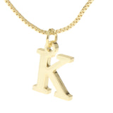 Alphabet Necklace Letter Pendant Necklace Personalized Charm Letter Necklace K and 5pcs Bracelets Gold