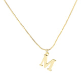 Alphabet Necklace Letter Pendant Necklace Personalized Charm Letter Necklace M and 5pcs Bracelets Gold