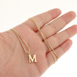 Alphabet Necklace Letter Pendant Necklace Personalized Charm Letter Necklace M and 5pcs Bracelets Gold