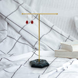 Maxbell T Bar Jewelry Stand Display Jewelry Organizer Holder for Shopping Mall Props Gold Black Base