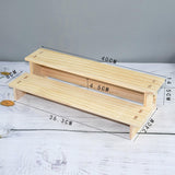 Wood Display Riser Stand Decor Showcase Fixtures for Sculptures Figures Home 2 Layer 40cm