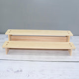 Wood Display Riser Stand Decor Showcase Fixtures for Sculptures Figures Home 2 Layer 40cm