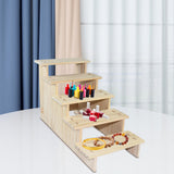 Wood Display Riser Stand Decor Showcase Fixtures for Sculptures Figures Home 5 Layer 20cm